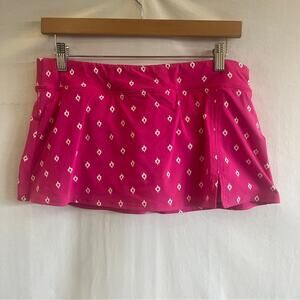 Lands End Swim Skort Womens Size 10 Pink White Bottoms Beach Summer Vacation